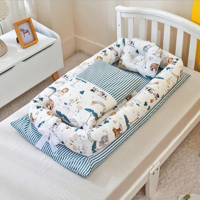 KIDDARA™ Portable Baby Travel Crib – Foldable Bionic Infant Bed with Anti-Pressure Mattress