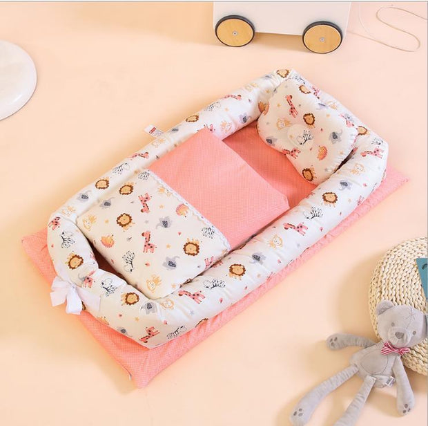KIDDARA™ Portable Baby Travel Crib – Foldable Bionic Infant Bed with Anti-Pressure Mattress