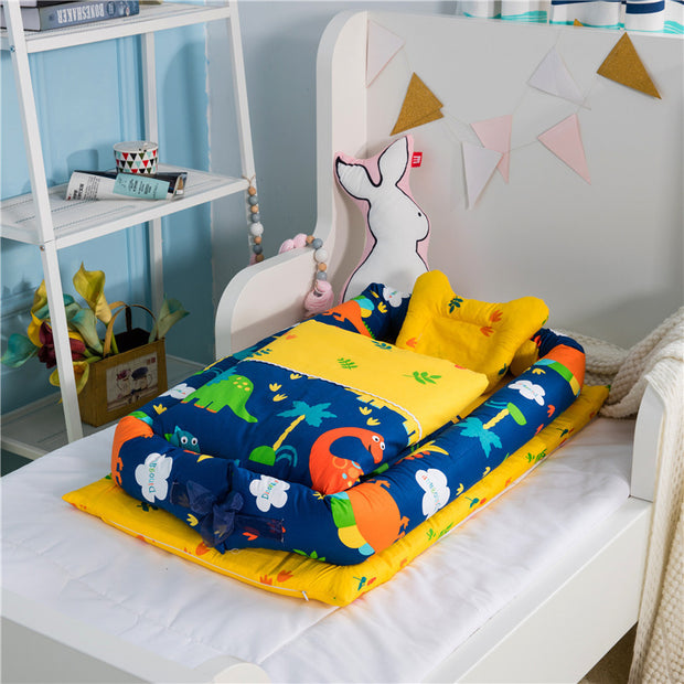 KIDDARA™ Portable Baby Travel Crib – Foldable Bionic Infant Bed with Anti-Pressure Mattress