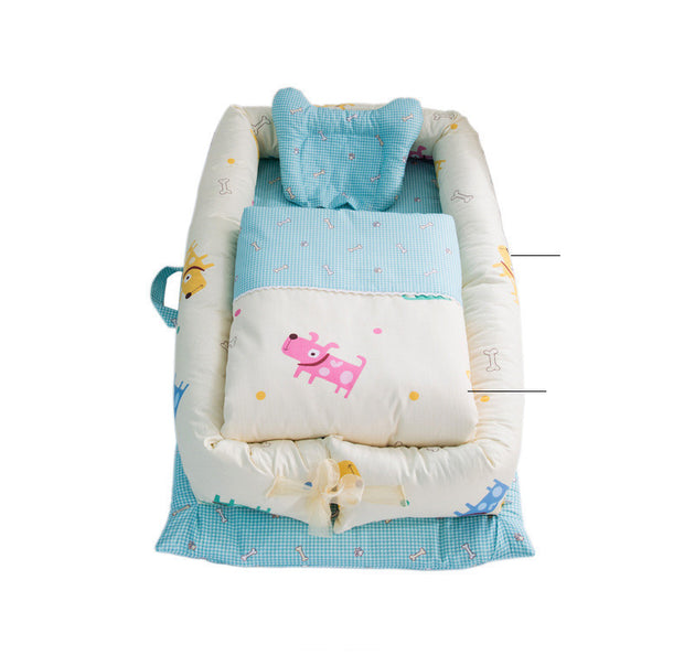 KIDDARA™ Portable Baby Travel Crib – Foldable Bionic Infant Bed with Anti-Pressure Mattress