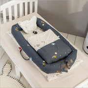 KIDDARA™ Portable Baby Travel Crib – Foldable Bionic Infant Bed with Anti-Pressure Mattress