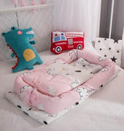 KIDDARA™ Portable Baby Travel Crib – Foldable Bionic Infant Bed with Anti-Pressure Mattress