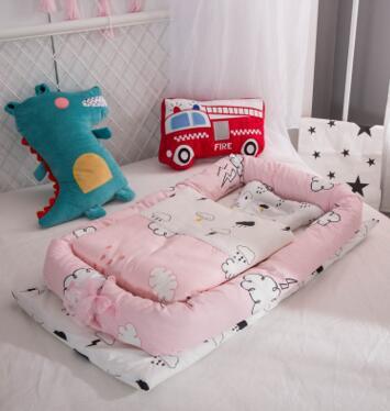KIDDARA™ Portable Baby Travel Crib – Foldable Bionic Infant Bed with Anti-Pressure Mattress