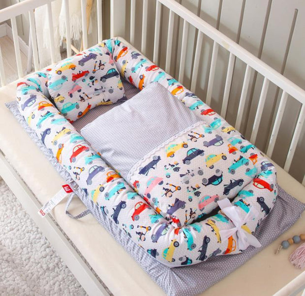 KIDDARA™ Portable Baby Travel Crib – Foldable Bionic Infant Bed with Anti-Pressure Mattress