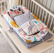 KIDDARA™ Portable Baby Travel Crib – Foldable Bionic Infant Bed with Anti-Pressure Mattress