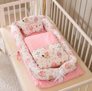 KIDDARA™ Portable Baby Travel Crib – Foldable Bionic Infant Bed with Anti-Pressure Mattress