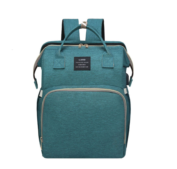 KIDDARA™ 3-in-1 Diaper Bag Backpack – Portable Baby Crib with Insulated Pockets & Changing Station