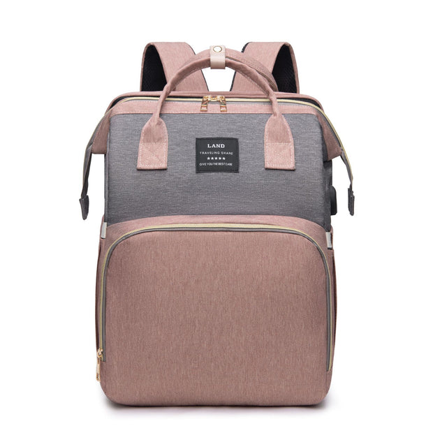 KIDDARA™ 3-in-1 Diaper Bag Backpack – Portable Baby Crib with Insulated Pockets & Changing Station