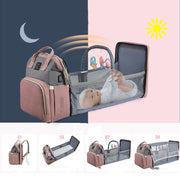 KIDDARA™ 3-in-1 Diaper Bag Backpack – Portable Baby Crib with Insulated Pockets & Changing Station