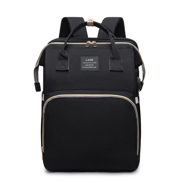 KIDDARA™ 3-in-1 Diaper Bag Backpack – Portable Baby Crib with Insulated Pockets & Changing Station
